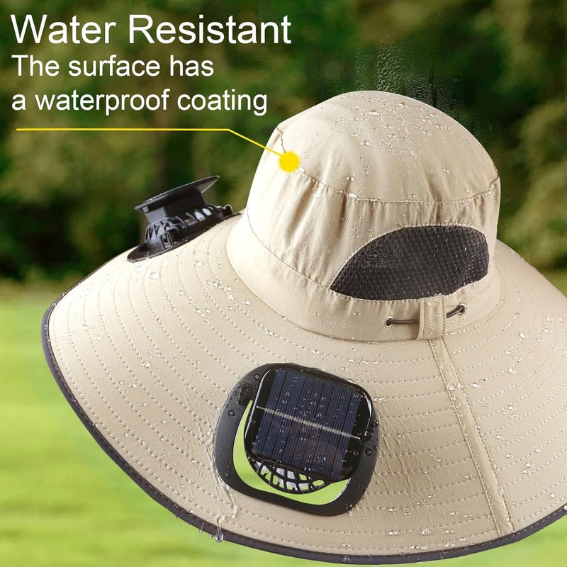 Leotruny Sun Hat with Solar Fan: Keed Cooling Fan Built in for Outdoor Men - Solar Powered & USB Charging for Fishing Summer - Image 4
